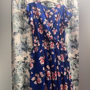 Floral faux wrap beautiful dress.
